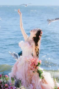 Ethereal Dali Seagull Season: Lu Li in a Pink Princess Dress - YiTuYu Art Language Vol.9308 Photography-1
