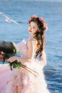 Ethereal Dali Seagull Season: Lu Li in a Pink Princess Dress - YiTuYu Art Language Vol.9308 Photography-17