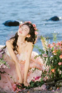 Ethereal Dali Seagull Season: Lu Li in a Pink Princess Dress - YiTuYu Art Language Vol.9308 Photography-18