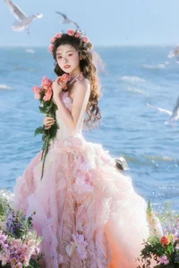 Ethereal Dali Seagull Season: Lu Li in a Pink Princess Dress - YiTuYu Art Language Vol.9308 Photography-11