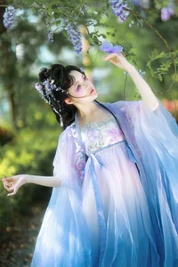 Ethereal Grace: Xian Luo in a Dreamy Wisteria Garden - Art Language Vol. 9065-11