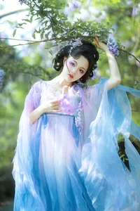 Ethereal Grace: Xian Luo in a Dreamy Wisteria Garden - Art Language Vol. 9065-4