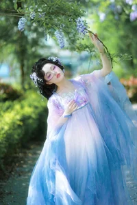 Ethereal Grace: Xian Luo in a Dreamy Wisteria Garden - Art Language Vol. 9065-13