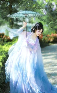 Ethereal Grace: Xian Luo in a Dreamy Wisteria Garden - Art Language Vol. 9065-9