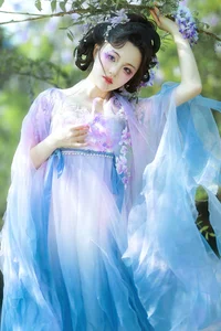 Ethereal Grace: Xian Luo in a Dreamy Wisteria Garden - Art Language Vol. 9065-12