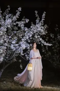 YiTuYu Vol.8782: Chu Yuan Yuan's Ethereal Beauty Amidst Cherry Blossoms Night-4