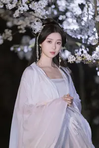 YiTuYu Vol.8782: Chu Yuan Yuan's Ethereal Beauty Amidst Cherry Blossoms Night-10