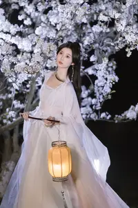 YiTuYu Vol.8782: Chu Yuan Yuan's Ethereal Beauty Amidst Cherry Blossoms Night-5