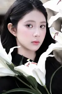 Timeless Beauty: Graceful Vietnamese Lady in Black Ao Dai Captivates with Asian Elegance.-1