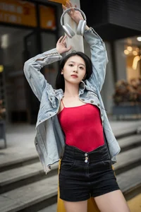 Chic Urban Style: Tian Tian in YiTuYu Art Language Vol.9123 – Modern Fashion Photography and Headphones Aesthetic-9