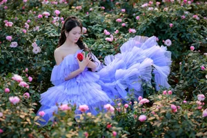 Dreamy Lavender Muse in Golden Flower Garden-8