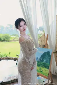 Nan Qiao: Graceful Charm in Jade Green Cheongsam - XiuRen No.10538 Collection-29