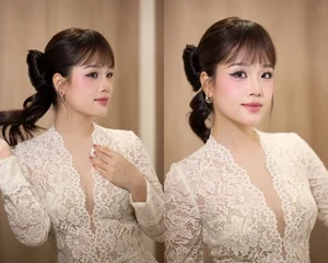 The sweet and elegant vibe of Huyen My in a delicate lace dress-2