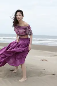 Captivating Machiyama Miho: A Radiant Smile in a Floral Dress - Tukuku-19