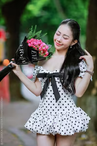 VGU No.30: Polka Dot Muse Amidst A Sea Of Colorful Flowers, Captivating Beauty-6