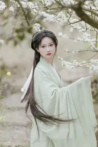 Pure Elegance of Qi Luo Sheng De Xiao Su Su Amidst Spring Blossoms - YiTuYu Vol.8817-17