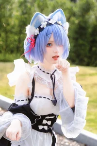 Stunning Rem Cat Maid Cosplay by Hana at Firefly Animation Carnival – Re:Zero Inspired Anime Photoshoot-27