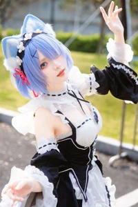 Stunning Rem Cat Maid Cosplay by Hana at Firefly Animation Carnival – Re:Zero Inspired Anime Photoshoot-43