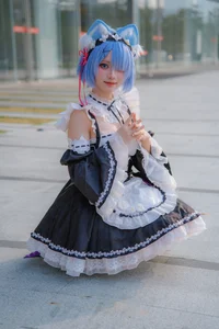 Stunning Rem Cat Maid Cosplay by Hana at Firefly Animation Carnival – Re:Zero Inspired Anime Photoshoot-12