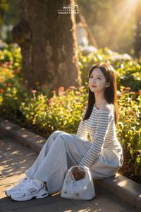 Natural beauty of a Vietnamese girl showcasing vibrant street fashion and a captivating smile-1