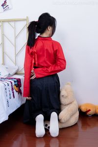 Chiness Model No.2330 Shasha in Elegant Red Black Hanfu Attire-3