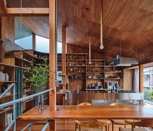 Modern Japanese Architecture: Kazari Garden House in Tokyo Featuring a Unique Curved Terrace and Light-Filled Minimalist Split-Level Interiors-9