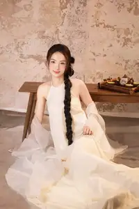 Elegant Asian Beauty in Traditional Inspired Dress Discover Timeless Grace and Serene Charm-1