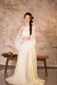 Elegant Asian Beauty in Traditional Inspired Dress Discover Timeless Grace and Serene Charm-8