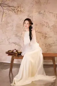 Elegant Asian Beauty in Traditional Inspired Dress Discover Timeless Grace and Serene Charm-11