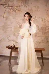 Elegant Asian Beauty in Traditional Inspired Dress Discover Timeless Grace and Serene Charm-6