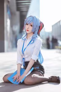 Coser Xian Nu Yue: Ganyu Genshin Impact Cosplay - Alluring Beauty in Unique Attire-14