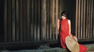 Captivating Vietnamese Beauty: Graceful Girl in Traditional Red Ao Dai-5