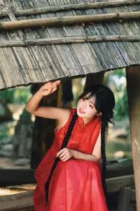 Captivating Vietnamese Beauty: Graceful Girl in Traditional Red Ao Dai-7