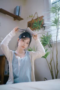 Nan Yi in Art Language Vol.9289: Elegant Light Blue and White Summer Fashion Portrait Collection-39