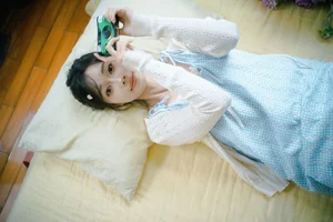 Nan Yi in Art Language Vol.9289: Elegant Light Blue and White Summer Fashion Portrait Collection-7