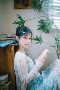 Nan Yi in Art Language Vol.9289: Elegant Light Blue and White Summer Fashion Portrait Collection-14