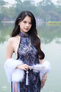 Modern Red Ao Dai: Elegant Vietnamese Traditional Dress with Floral Embroidery for Lunar New Year and Cultural Celebrations-2