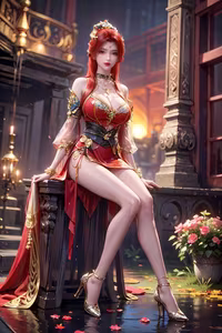 Tang Huo'er's Enchanting Beauty: Dou Po Cang Qiong AI Character in Mystical Scenery-14