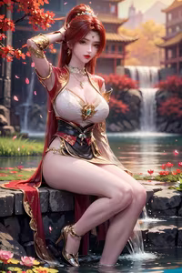 Tang Huo'er's Enchanting Beauty: Dou Po Cang Qiong AI Character in Mystical Scenery-0