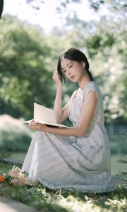 VGU No.139: Tranquil Beauty of a Girl in Nature | Relaxing Moment Under Lush Green Trees-4