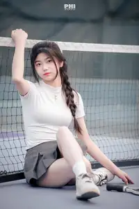 Pensive Break on Court: Young Tennis Player Recharges Energy After Intense Training Session-5