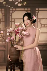 Discover Traditional Beauty: Elegant Lady Amidst Blossoms-13