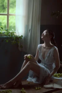 Elegant Indoor Portrait Photography: Cai Jing Fan in YiTuYu Art Language Vol.9133 - Aesthetic Private Room Series-2