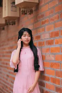 Embracing Vietnamese Grace: Pink Ao Dai Beauty at an Ancient Temple-8