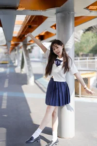 Aesthetic JK Uniform Portrait Series featuring Xiao Yi: YiTuYu Art Language Vol.9303 – Timeless Japanese Schoolgirl Style and Youthful Photography Inspiration-16