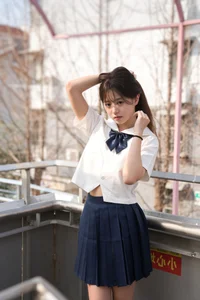 Aesthetic JK Uniform Portrait Series featuring Xiao Yi: YiTuYu Art Language Vol.9303 – Timeless Japanese Schoolgirl Style and Youthful Photography Inspiration-33