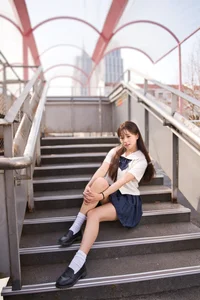 Aesthetic JK Uniform Portrait Series featuring Xiao Yi: YiTuYu Art Language Vol.9303 – Timeless Japanese Schoolgirl Style and Youthful Photography Inspiration-26