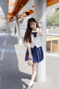 Aesthetic JK Uniform Portrait Series featuring Xiao Yi: YiTuYu Art Language Vol.9303 – Timeless Japanese Schoolgirl Style and Youthful Photography Inspiration-10