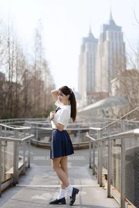 Aesthetic JK Uniform Portrait Series featuring Xiao Yi: YiTuYu Art Language Vol.9303 – Timeless Japanese Schoolgirl Style and Youthful Photography Inspiration-14