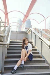 Aesthetic JK Uniform Portrait Series featuring Xiao Yi: YiTuYu Art Language Vol.9303 – Timeless Japanese Schoolgirl Style and Youthful Photography Inspiration-34